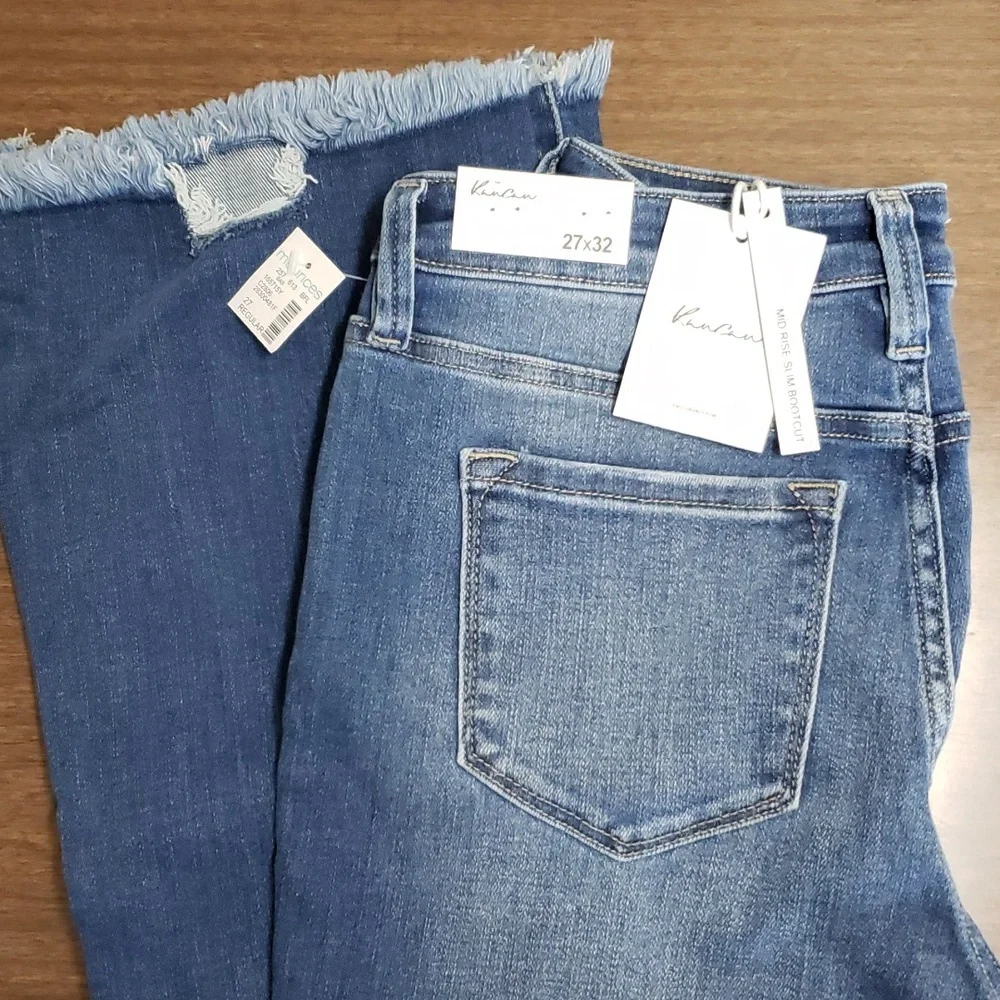 NWT Kancan Distressed Raw Hem Jeans sz 7 - Picture 1 of 7